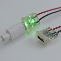 LN-001 Prise femelle Type-C à clipser, câble pré-câblé, prise de charge USB-C à montage sur panneau en noir/blanc/transparent