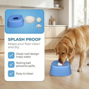 Gamelle liquide pour chien avec boule roulante en ABS, alimentation lente, antidérapante, motif uni personnalisé - Product Image 3