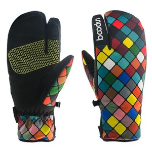 Guantes de Esquí Impermeables Bodun para Invierno, Diseño Étnico Azul, Unisex para Adultos, Cálidos, Gruesos, Protección Contra el Frío - Product Image 2