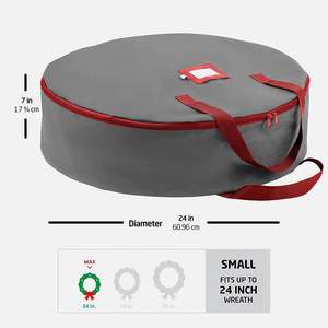 Sac de rangement pour couronne de Noël en Oxford 600D imperméable de 24 pouces rond pour couronnes de Noël artificielles - Product Image 5