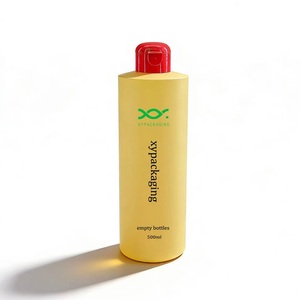 Xypackaging 500ml 16oz Empty Yellow HDPE Plastic Cylinder Round Squeeze <strong>Pump</strong> Sprayer <strong>Bottles</strong> Shampoo Conditioner <strong>Lotion</strong> <strong>Bulk</strong> - Product Image 1