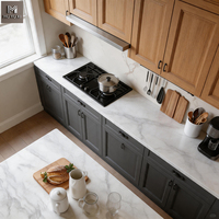 Ensembles d'armoires de cuisine en bois massif naturel, style Shaker personnalisé, fournisseur de meubles de cuisine modernes complets
