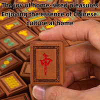 Kit de Mahjong cantonais en bois massif surdimensionné, tuiles polies à la main, pour jeu à domicile sur table, vente directe usine - Meilleures ventes