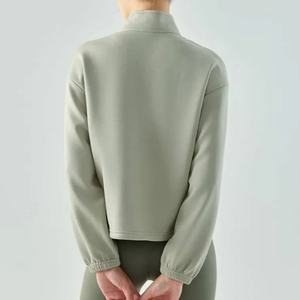 Vêtements de sport d'automne et d'hiver, veste de sport de haute qualité avec logo personnalisé, fermeture éclair, pour femmes - Product Image 3