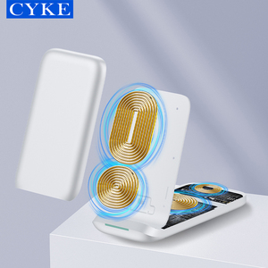 CYKE 3-en-un 15W Chargeur rapide sans fil <span class=keywords><strong>V8</strong></span> Support de téléphone pliable magnétique Montre Station de charge sans fil pliable pour <span class=keywords><strong>AirPods</strong></span> - Product Image 6