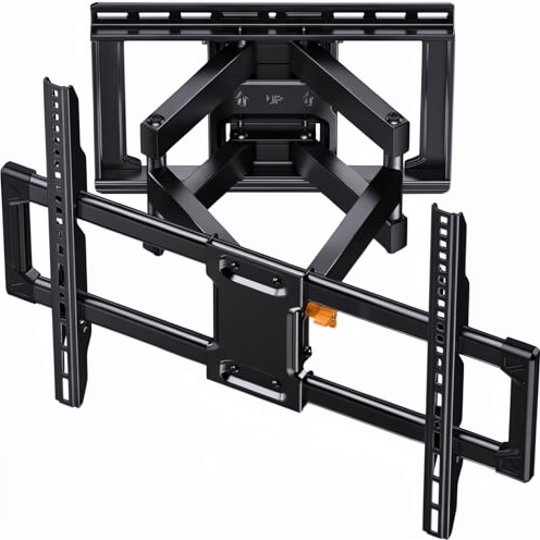 Perlegear for Listed Full Motion TV Wall Mount 42-90 Inch TVs 132 Lbs Dual Articulating Arms Tool-Free Tilt Swivel Extension