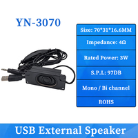 Haut-parleur actif 3070 70x31mm avec amplificateur intégré 4Ω3W, double canal, alimentation externe USB pour ordinateur, vente en gros immédiate