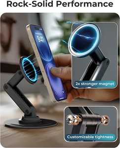 Mag360 Magnetic <b>Phone</b> <b>Stand</b> <b>for</b> <b>Desk</b> <b>Stand</b> <b>for</b> iPhone 17 360° Rotating Adjustable, Foldable Portable Strong Magnet - Product Image 2