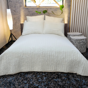 Mềm Trắng Vua kích thước hiện đại thân thiện với môi <span class=keywords><strong>Comforter</strong></span> Set kết cấu chần sợi nhỏ Duvet - Product Image 3