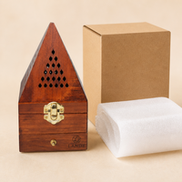 Personalisierte Öko-Freundliche Holzbox mit Gravur, Vintage Pyramiden-Duftbox, Langlebiger Massivholzhalter für Yoga-Studio-Werbung