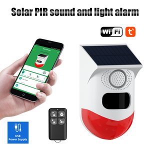 Allarme Solare Intelligente Tuya WiFi da Esterno con Sensore PIR a Infrarossi, Sirena Wireless Impermeabile, Antifurto con Luce Stroboscopica e Controllo Remoto tramite App - Product Image 1