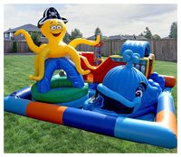 Usine Combo Géant PVC Gonflable Fun City Octopus Playground Trampoline Park pour Enfants