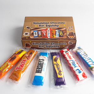 Wholesale 12 Pcs Simulation <strong>Chocolate</strong> Bar Squishy Toys Slow Rising Realistic Snack Food Squeeze Toys Stress Relief Novelty Toys - Product Image 2