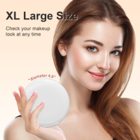 Miroir de maquillage grossissant compact de voyage rond de grande taille 1x/5x miroir pliant éclairé par LED avec lumière de 3 couleurs