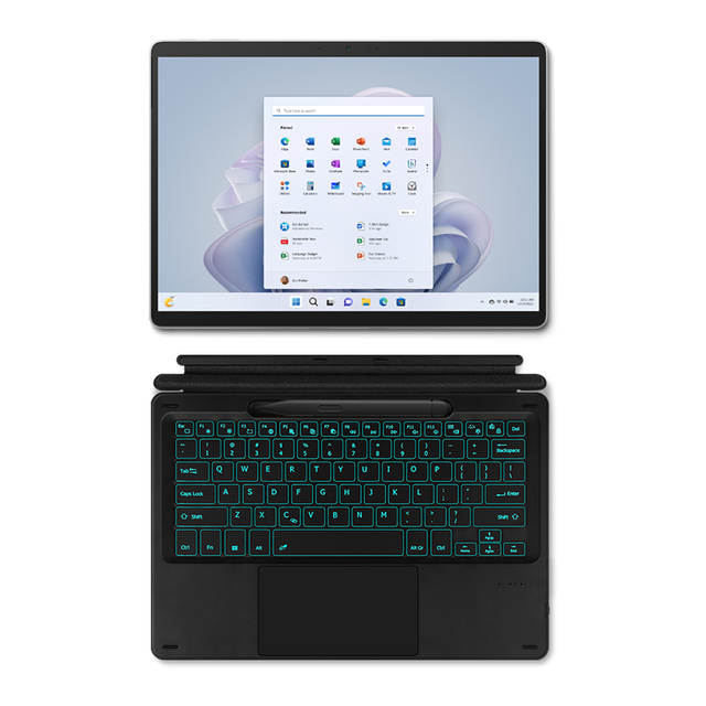 Wireless Backlit Keyboard with Touchpad/pencil Holder 13" for Microsoft Surface Pro 9 8 Pro X Tablet Keyboard