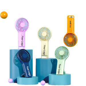 Portable USB Mini Fan Custom Logo Hook 1200mAh Rechargeable Battery Foldable Pocket UV Printing Plastic