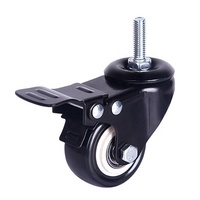 2 pouces PVC/PU Matériau pivotant blanc Frein à vis Anti Static Caster Wheel Tige 75mm Castor Wheel