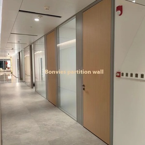 Tùy chỉnh văn phòng phân vùng tường đôi louver cách âm với chống cháy Tempered Hợp kim nhôm tất cả các cửa thép - Product Image 3