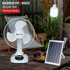 Ventilateur de table solaire rechargeable USB de 12 pouces avec ampoule LED pour la maison T98, vente chaude, 12W, vente en gros - Product Image 2