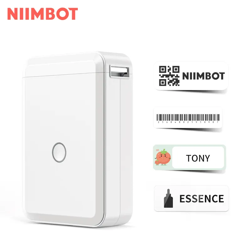 NiiMbot-pegatina adhesiva de código de barras inteligente QR, media pulgadas, fácil de sostener, impresora térmica de etiquetas D110 para cajas