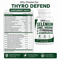 OEM Tout en 1 Supplément Zinc Sélénium Comprimé Pilule Capsule Supplément Pour La Santé De La Thyroïde Soutien Sélénium Zinc Suppléments
