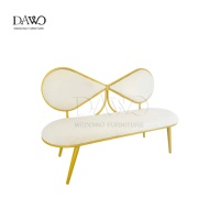 Modernes Gold Edelstahl Einzel-Lounge-Sofa und Zweisitzer für Partys und Kinder