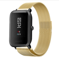 Remplacement de montre de bracelet de montre de bracelet de maille d'acier inoxydable pour la montre de jeunesse de Xiaomi Amazfit Bip