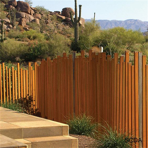 Poteaux de clôture en métal de 12 pieds, poteaux de clôture de jardin en acier corten à vendre, réglables - Product Image 1