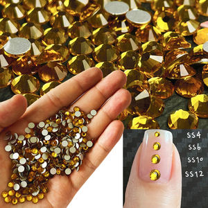 批发散装包装Ss3 Ss4 Ss5 Ss6 Ss8 Ss10 Ss12 Ss16 Ss20 Ss30黄玉非修补AB水晶石玻璃平背水钻 - Product Image 3