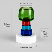En gros, Nouveau Porte-bougie chauffe-plat et Chandelier en cristal géométrique fait main, design coloré or, bleu, rose, vert, style color block, pour mariages