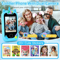 Téléphone intelligent jouet pour enfants de 2,8 pouces avec capteur d'image CMOS, cadeau de Noël pour l'apprentissage et le jeu, appareil photo, jeu, téléphone