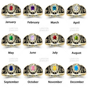 Индивидуальные кольца класса, изготовленные из 925 серебра и латуни, памятные выпускные кольца для средних школ и университетов - Product Image 4