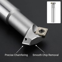 Barre de coupe à biseauter et à débavurer haute performance pour le travail des métaux, outil de fraisage indexable de précision OEM ODM avec tige en acier