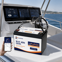 Batería de Litio Marina LiFePO4 de 38.4V 50Ah, NMEA 2000, Impermeable, de Ciclo Profundo, para Barcos, Yates, Energía Solar, 60Ah 100Ah 105Ah 150Ah 300Ah