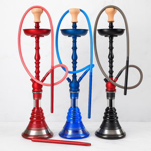 Aluminum <b>Glass</b> <b>Vase</b> <b>Hookah</b> Set Lacquer Finish Smooth Airflow Quick-Release Rust Resistant Red/Blue/Black Modern Nightclub Style - Product Image 1
