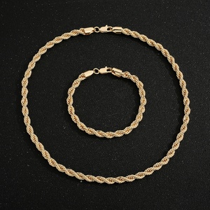 Bulk Wholesale Hip Hop Jewelry 14K Gold Plated Cubic Zirconia Copper <strong>Bracelet</strong> Brass Cuban Link Chain Twist <strong>Rope</strong> <strong>Bracelet</strong> - Product Image 4