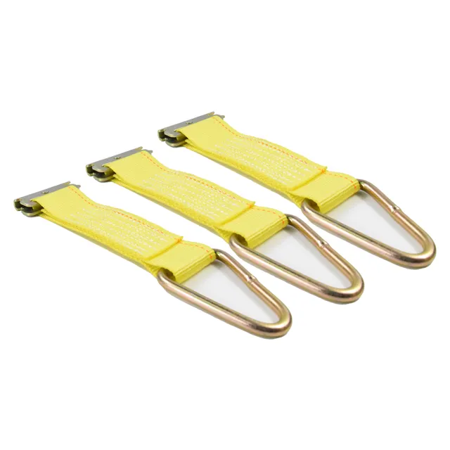 FORCENTRA Yellow Rope Tie-off E raccordi per binari con anelli a D per rimorchi cinghie di ancoraggio a cricchetto