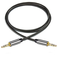 Kabel Aux Hi-Fi Sound Audio Auxiliary Input Adapter Male to Male 3.5mm Nylon Braided