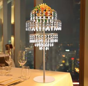 Exhibidor de Flores de Cristal Moderno de 5 Niveles Personalizable, Metal Plateado/Dorado de Alta Calidad, Centro de Mesa Duradero para Bodas y Fiestas, 60 cm - Product Image 6