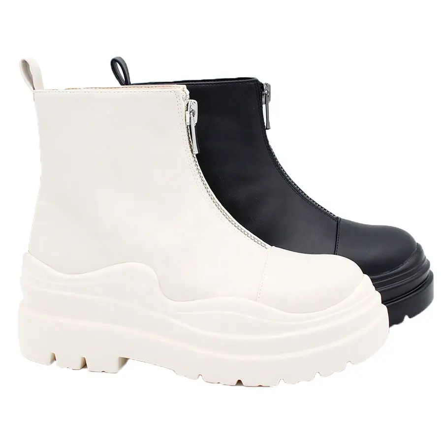 Classic British design old fashion boots Thick sole chunky shoes Leisure zip-on Martin boots