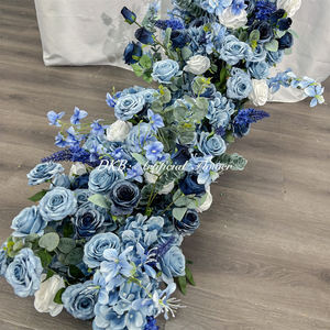 Camino de mesa de flores artificiales al por mayor, material de seda, camino de mesa con tacto real, camino de mesa de flores para decoración de bodas y eventos. - Product Image 4