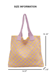 <span class=keywords><strong>Bolso</strong></span> de lona de punto de ganchillo a cuadros, <span class=keywords><strong>bolso</strong></span> de mano de playa de verano, <span class=keywords><strong>bolso</strong></span> <span class=keywords><strong>Hippie</strong></span> de punto Hobo estético de hombro de gran capacidad - Product Image 2