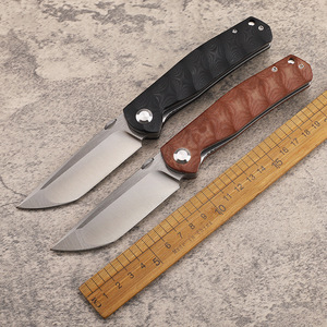 Hollow xay D2 lưỡi dao gấp thả điểm satin cắm trại câu cá dao chiến thuật dao với G10 xử lý - Product Image 3