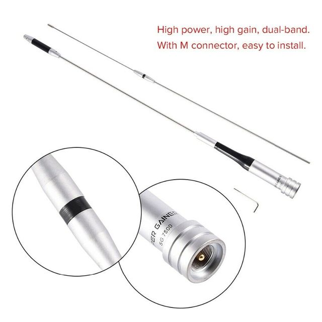 Dual Band VHF/UHF Ham Radio Mobile Antenna with PL259 Connector for Car Truck Communication