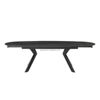 Table ronde de conception italienne forme fonction d'extension Table à manger en céramique épaisseur 12MM dessus de table en pierre frittée usage domestique