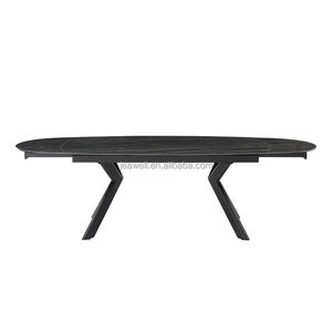 Mesa redonda de diseño italiano, función de extensión de forma, mesa de comedor de cerámica de 12MM de espesor, Mesa de Piedra sinterizada, uso doméstico - Product Image 2