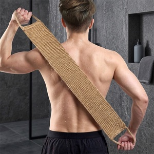 Ceinture de douche exfoliante suspendue en sisal naturel double face texturé <span class=keywords><strong>avec</strong></span> longues poignées lavables – Grande taille - Product Image 1
