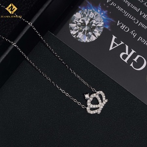 Hot Sale Moissanite Silver Gold Plated Sterling Silver Hip Hop <b>Iced</b> <b>Out</b> Necklace with Pendant Charm for Wedding Engagement - Product Image 2