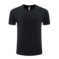 Chemise décontractée TRMA 100% polyester, toucher doux, couleur unie, évacuation de l'humidité, fermeture éclair asymétrique, manches courtes, pour les loisirs