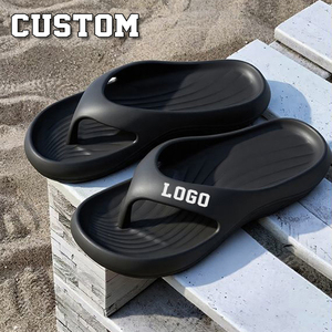 Vente en gros OEM Claquettes confortables personnalisées pour l'extérieur, l'été et la plage, avec logo imprimé, tongs souples en EVA personnalisées pour hommes - Product Image 1